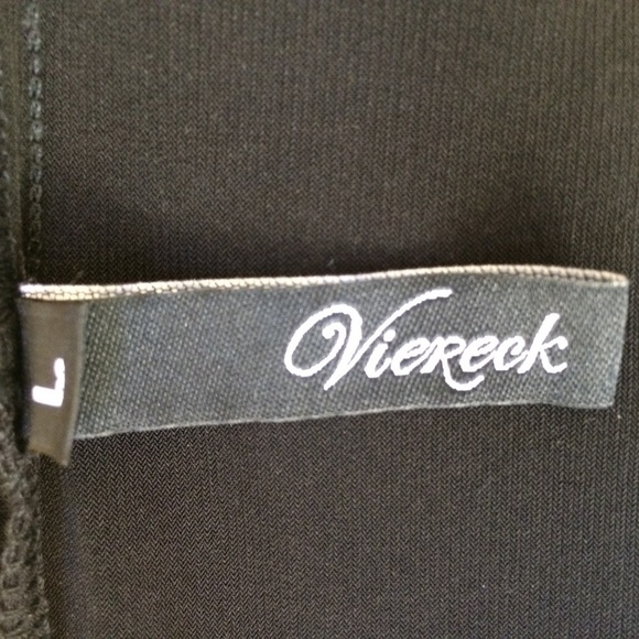 Viereck size large black v-neck Loose Fitting dress with 3/4 sleeves - Picture 3 of 4